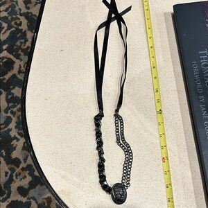 Goth Black and Mismatched Silver Women's Necklace Punk, Moody, Dark academia